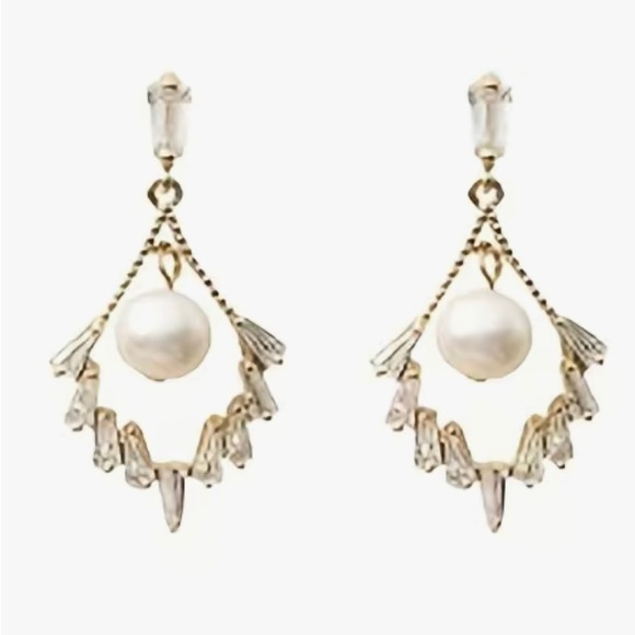 18K gold-plated faux pearl earrings - Picture 3 of 4